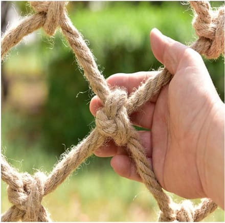 Veiligheidsnet Kinderen - Valbeveiliging Balkon - Valpreventie Thuis - Handgeweven Kwaliteit - 1x5 Meter - Naturel