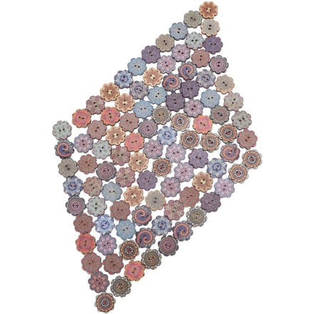 100 stuks 20mm Retro Stijl Mooi Patroon Bloemvormige Houten Knoop voor DIY Knutselen