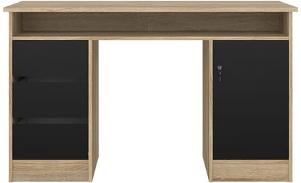 Giga Living Kantoorbureau Function Plus - Zwart/Naturel - 126x55x76cm