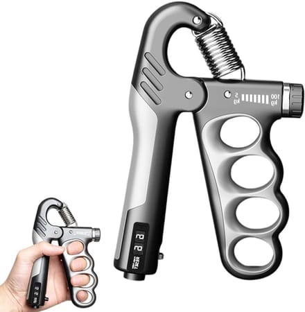 Verstelbare Handtrainer voor Krachttraining - 5-100 kg Gripversterker met Telling voor Onderarmen