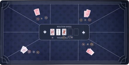 Pokerkleed Blauw 180x90 cm - Polyester & Rubber - Glad Speeloppervlak - Poker & Dobbel Accessoire - Engelhart