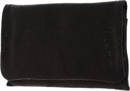 abro Leren Koppeling Avondtas Leather Metallic Clutch Black / Nickel Antraciet