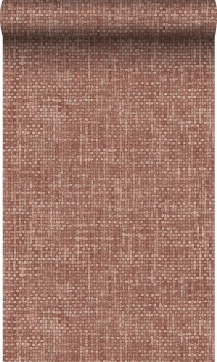 Origin Wallcoverings behang geweven linnenstructuur terracotta - 50 x 900 cm - 348050