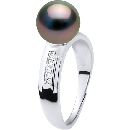 Ring Sieraden - Echte Gecultiveerde Tahiti Parel Rond 8-9 mm