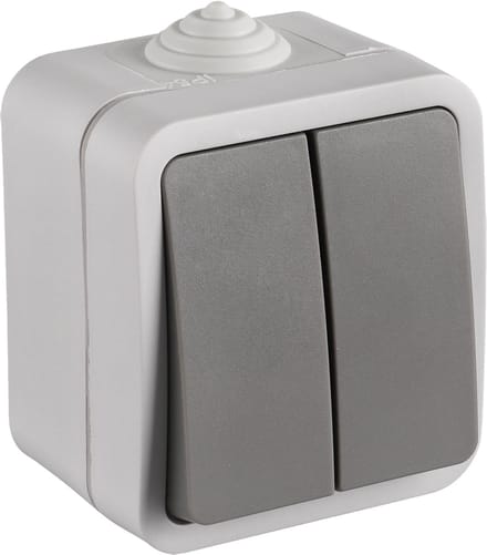 Q-Link schakelaar - opbouw - serie - spatwaterdicht IP54 - grijs