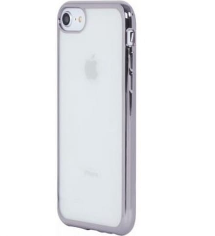 Bigben Connected, Hoesje geschikt voor iPhone 5/5S/SE - Semi-hardcase Spacegrijs Metaal Effect, Transparant