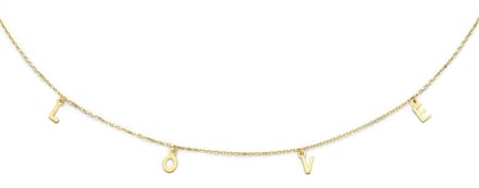 Jackie L.O.V.E Necklace 14 Karaat Goud 45