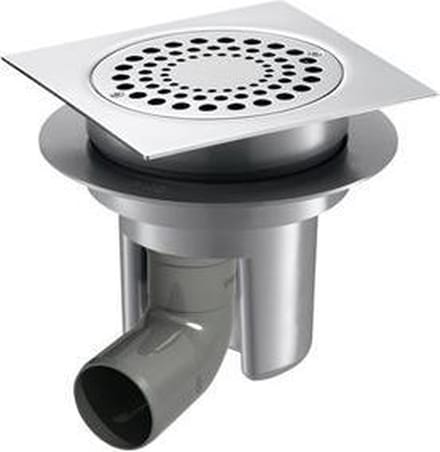 Harde vloerhevel 150x150 regelb hoogte horiz uitg. bocht Ø50
