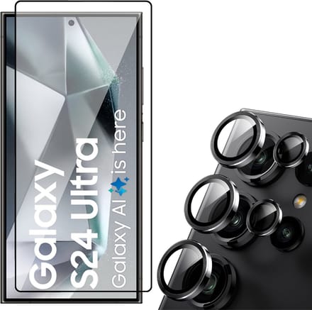 Screenprotector & Camera Protector geschikt voor Samsung Galaxy S24 Ultra - PET & Glas