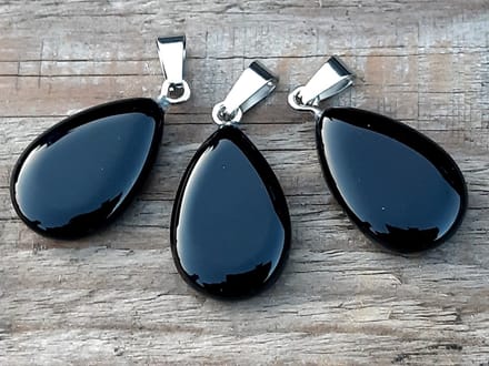 Edelsteen Onyx druppel hanger