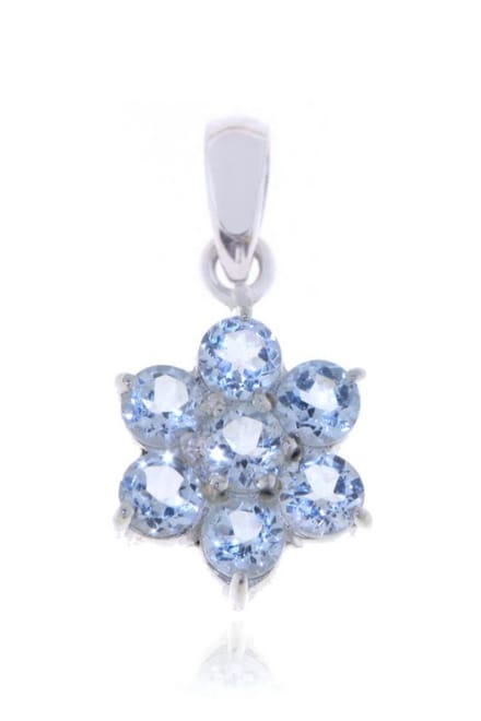 SilverGems Zilveren hanger met Blauwe Topaas edelstenen
