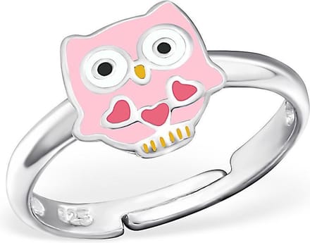 Princess Ring Adelita - 925 Zilver E-Coating - Uil - Aanpasbaar