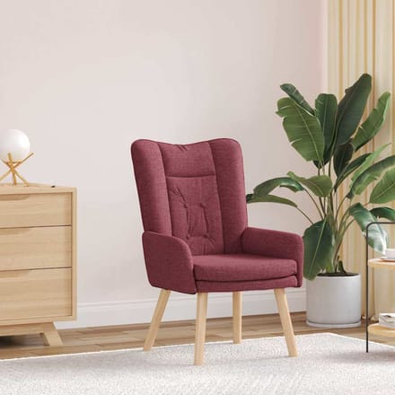 vidaXL - Fauteuil - Wijnrood - 63 - x - 67 - x - 94 - cm - Stof - en - multiplex