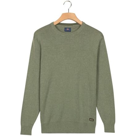 Baileys Trui Crew Neck Allover Fine Two-Tone Texture Dark Forest / male