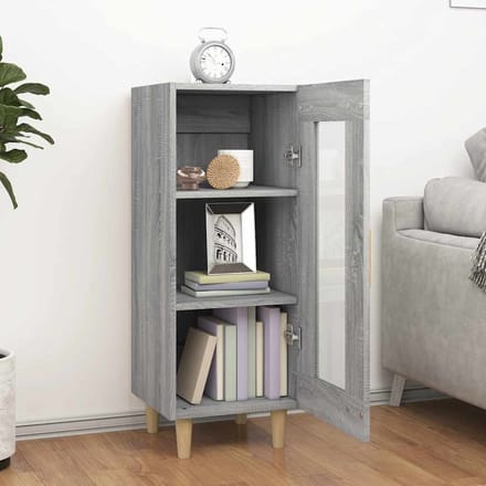 vidaXL - Dressoir - 34,5x34x90 - cm - bewerkt - hout - grijs - sonoma - eikenkleurig