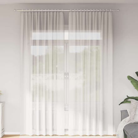 vidaXL - Gordijnen - voile - met - roedezakken - 2 - st - wit