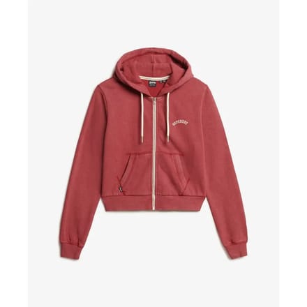 Superdry - Essential Logo Cropped Zip Hoodie - Dames - Hoodies