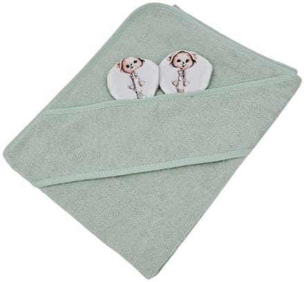 Bamboo bath cover GARDENER BEAR/MINT