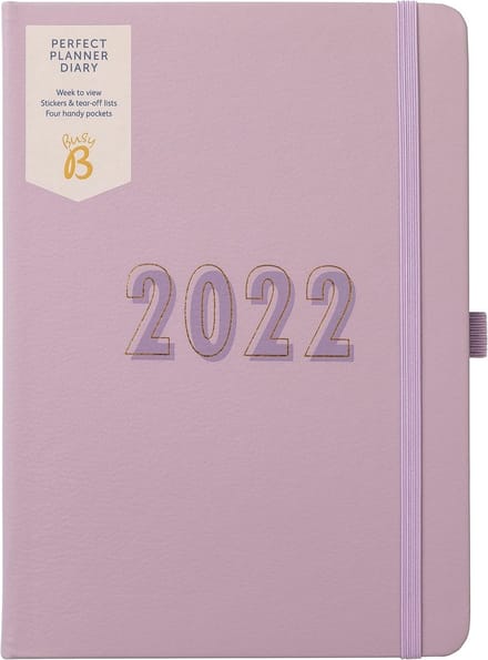 A5 Weekplanner Lila Kunstleer Januari t/m December 2022 met Stickers