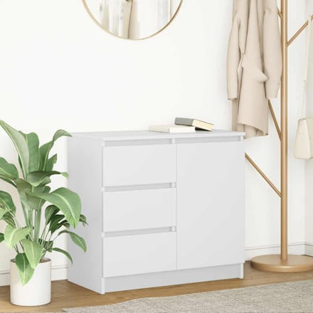 vidaXL - Dressoir - met - lade - 71x35x65 - cm - spaanplaat - wit