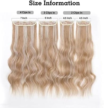 Clip-in hairextensies met golvend synthetisch haar - 20 inch set