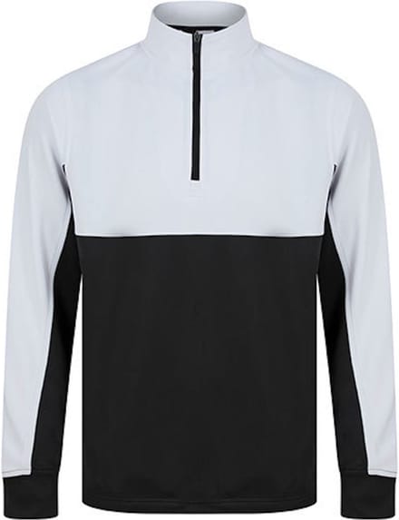 Adults 1/4 Zip Tracksuit Top met rits Black/White - XL