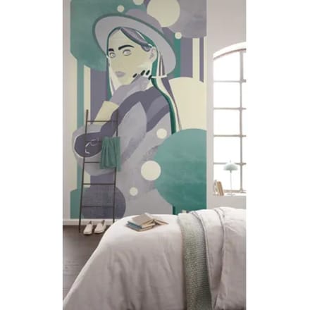 Fotobehang - Woman Hat Color 150x250cm - Vliesbehang