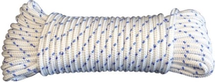 MACK gevlochten koord - Ø 8 mm x 15 mtr - Polypropyleen - Wit / blauw