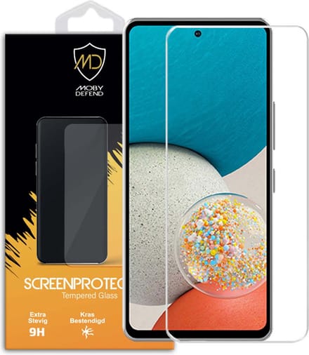 MobyDefend Screenprotector - Geschikt voor Samsung Galaxy A53 - Case-Friendly Screensaver - Gehard Glas