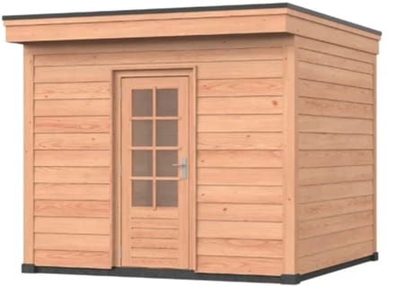 Douglas overkapping, 300 x 300, Met achterwand en schuur, Westwood Comfort Basic