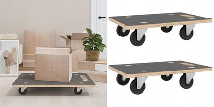 2x Transportplatform 80x55cm, 250kg, Stevig & Mobiel