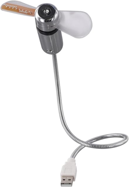 Computerventilator - Klok - Mini Ventilator - USB - Met LED-tijdweergave - Draagbaar - Handig - Energiebesparend - Perfect voor desktops - Laptops en tablets