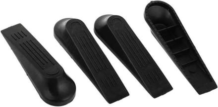 Deurstopper Set - Wig Stopper - Voorkom Dichtslaan - Antislip Oppervlak - 4 Stuks - Zwart