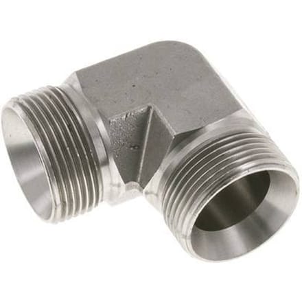 90° L-Koppeling G1 1/4'' Hoge Druk RVS  60° Conus 190bar Hydrauliek
