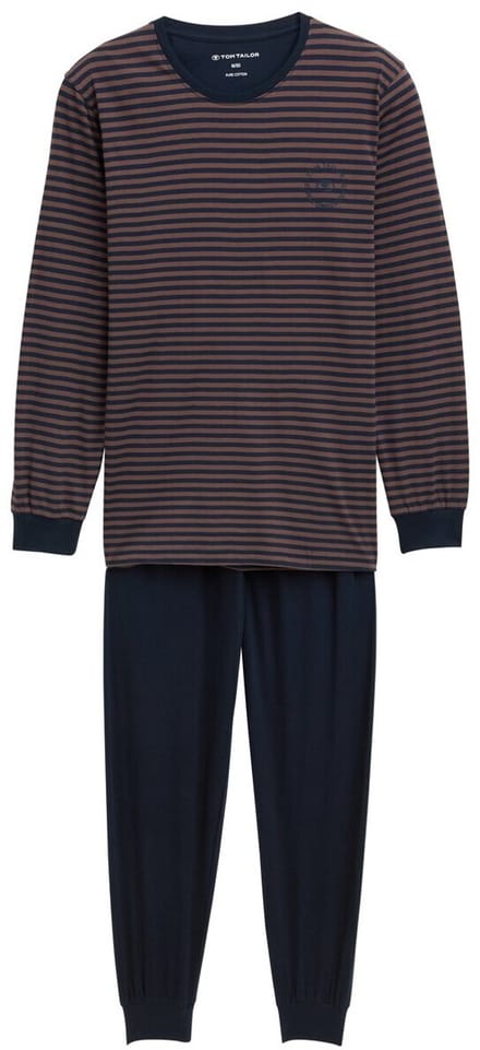 Tom Tailor - Pyjamaset met gestreept patroon - Maat 54 - brown-dark-ringlet