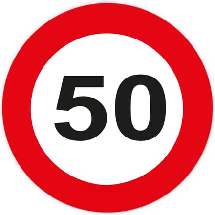 Feestbordjes 50 jaar stopbord