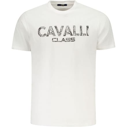 Cavalli Class Bianco Katoenen Heren T-Shirt