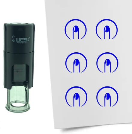 CombiCraft Stempel Nagels 10mm rond - blauwe inkt