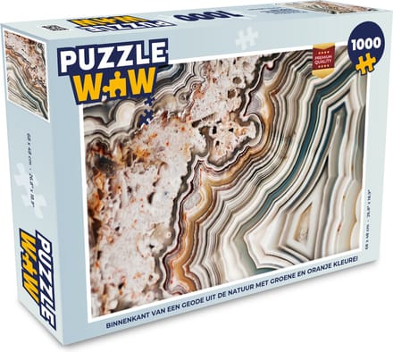 Puzzel Edelsteen - Marmer print - Natuur - Abstract - Legpuzzel - Puzzel 1000 stukjes volwassenen