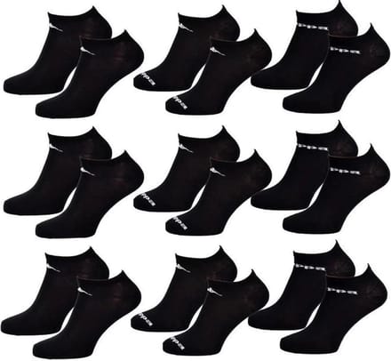 Kappa sneakersokken 9 paar zwart maat 43/46