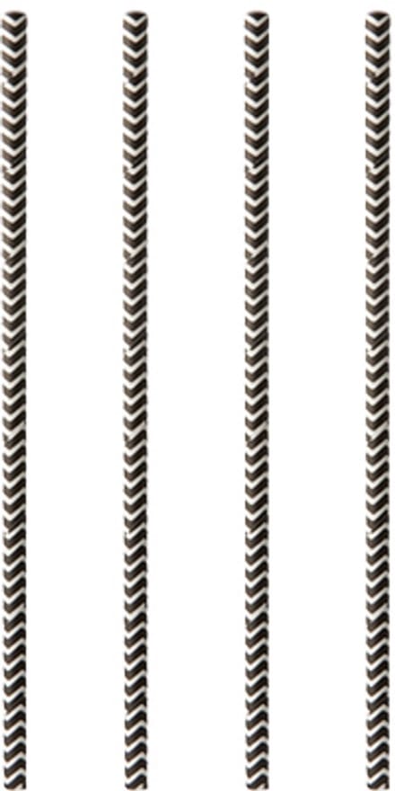 10x 100 Drinkrietjes papier Ø 6 mm · 20 cm zwart/wit Zig-Zag