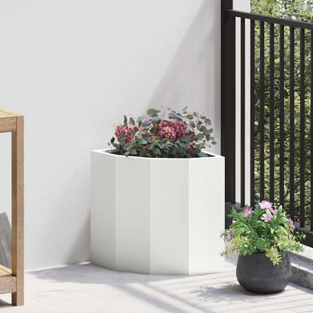 vidaXL Hoek Plantbak Wit 30 x 30 x 35 cm Staal