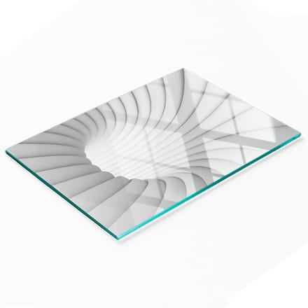 Keukenplank van gehard glas met abstracte tunnelgrafiek, 80x52 cm