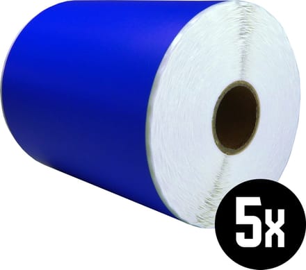 DULA Compatible Zebra Labels 102x152mm - 300 etiketten per rol - kern 25mm - Blauw - Permanent - 5 rollen