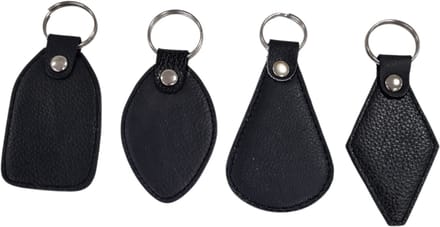 4 x Sleutelhanger Met Sleutelring Leer Sleutelhanger Sleutelhanger Leer - Zwart