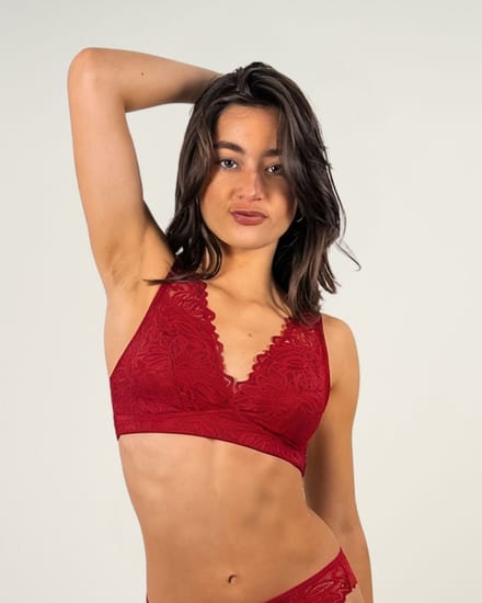 Moodies menstruatie ondergoed - Bralette lace - maat M - Rood