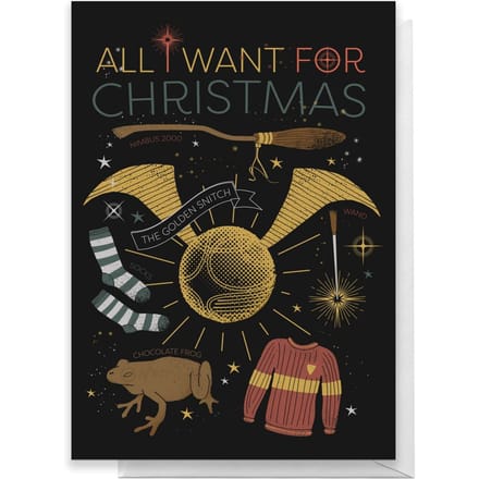 Harry Potter All I Want For Christmas Greetings Card - Standard Card