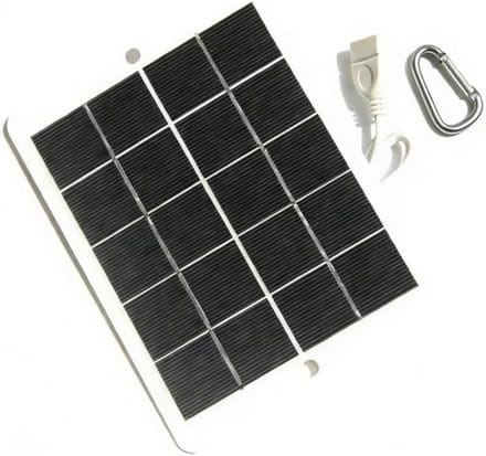 Draagbare Solar Opladen Panel, Solar USB Charger Panel 3W 5V, Met Karabijnhaak Clip, Voor Camping Wandelen En Outdoor