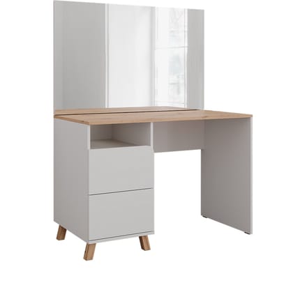 Vicco Karen Kaptafel – 110 cm met spiegel Wit/Kunstnijverheid