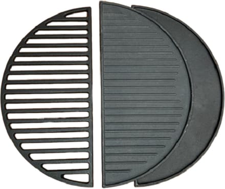 Set half grillrooster en grillplaat - gietijzer - L - 42,5 cm - preseasoned